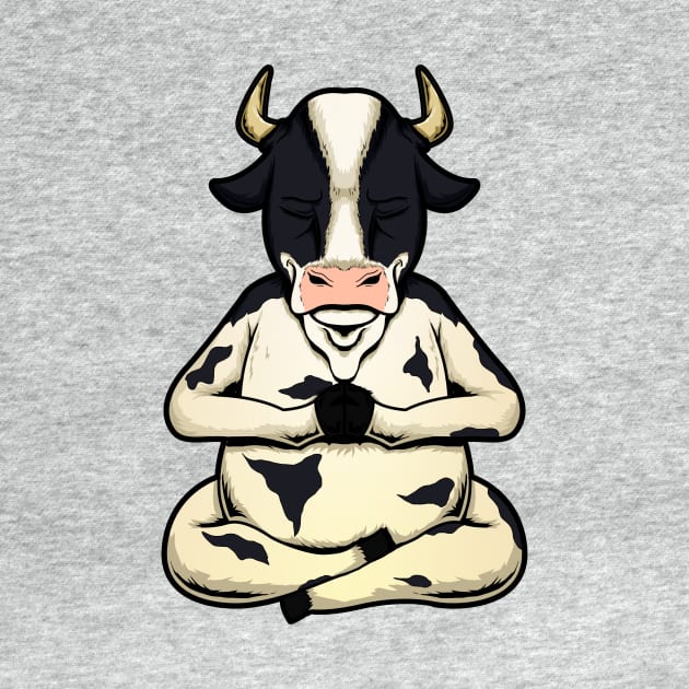 cow yoga animal cute and funny meditation by the house of parodies